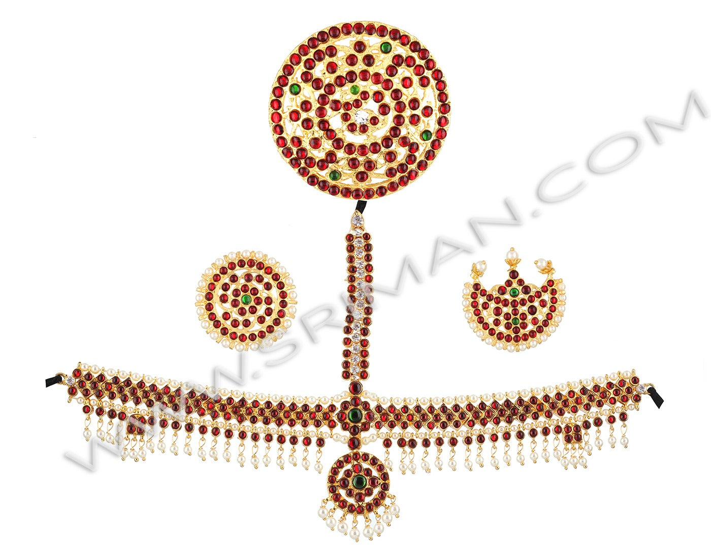 SRIMAN BHARATANATYAM KEMPU JEWELLERY SET