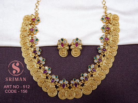SRIMAN FANCY KASUALA NECKLACE WITH FLOWER DESGIN