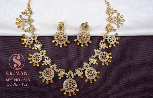 SRIMAN  TRADATIONAL NEACKLACE SET WITH EARINGS