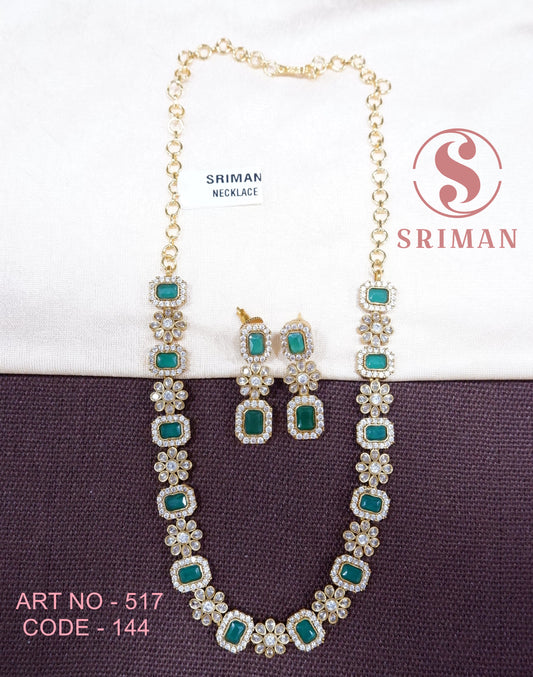 SRIMAN FANCY UNCUT STONES NECKLLACE WITH