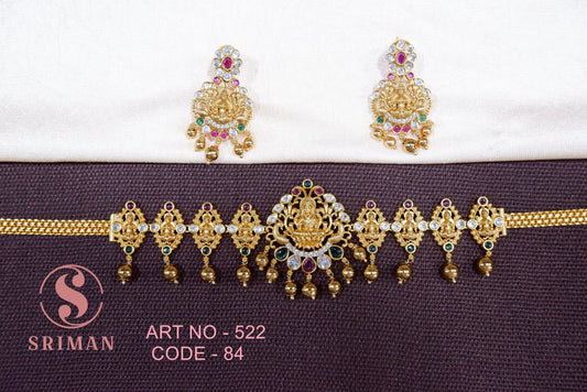 SRIMAN MATT FINISH CHOKER SET WITH EARINGS