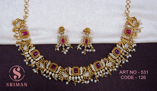 SRIMAN MAAT FINSH WITH UNCUT STONS AND MOTI;S
