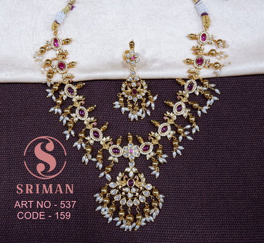 SRIMAN MAAT MOTI'S NECKALCE SET WITH EARINGS