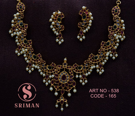 SRIMAN TRADINATIONAL CHOKER SET WIH EARINGS