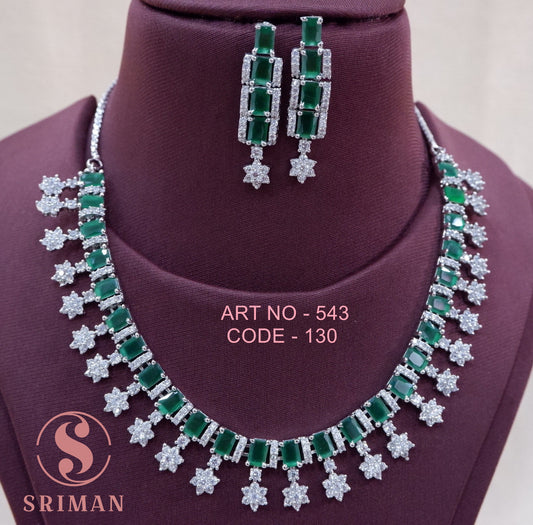 SRIMAN GREEN BEATS RADIUM NECKLACE SET