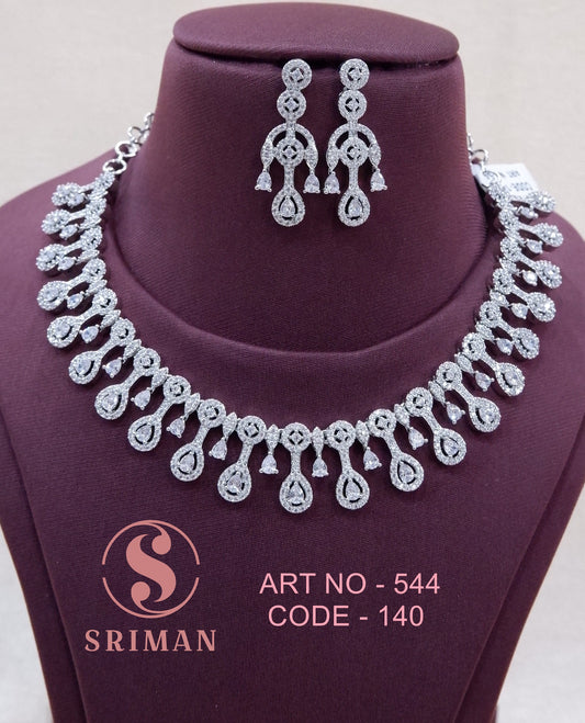 SRIMAN RADIUM NECKALCE SET WITH EARINGS