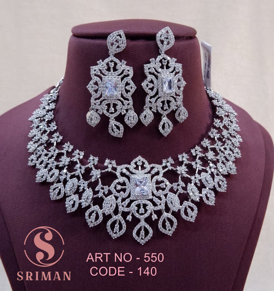 SRIMAN RADIUM STONES NECKLACE SET