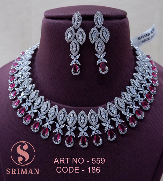 SRIMAN BEATIFUL RADIUM CHOCKER WITH EARINGS