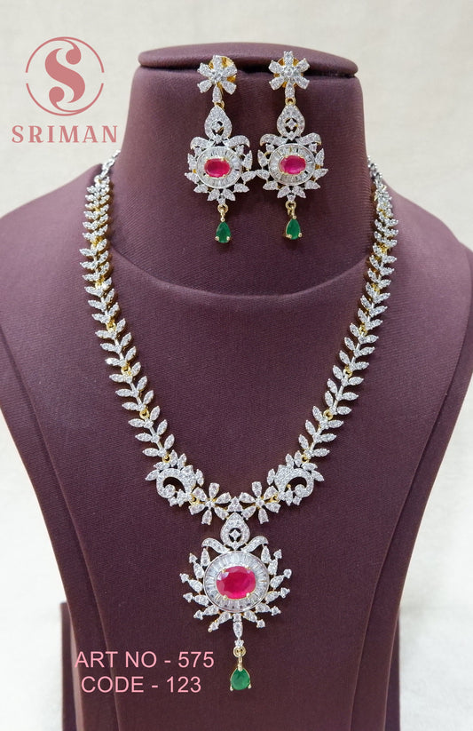 SRIMAN FANCY NECKLACE SET WITH EARINGS
