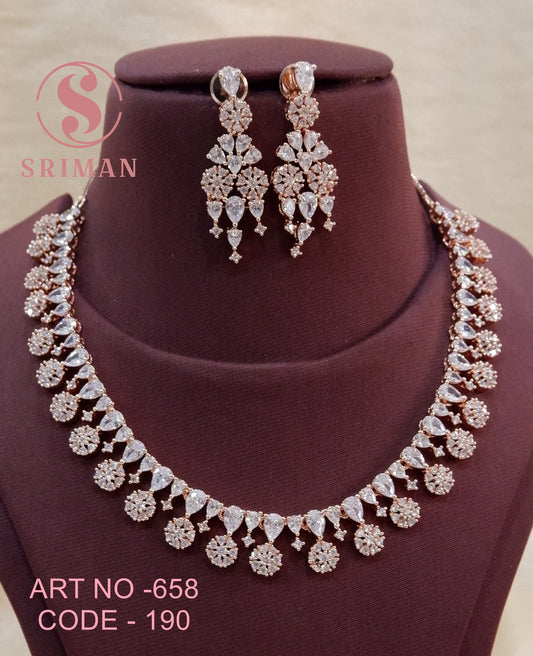 SRIMAN STARS ROSE GOLD NECKLACE SET
