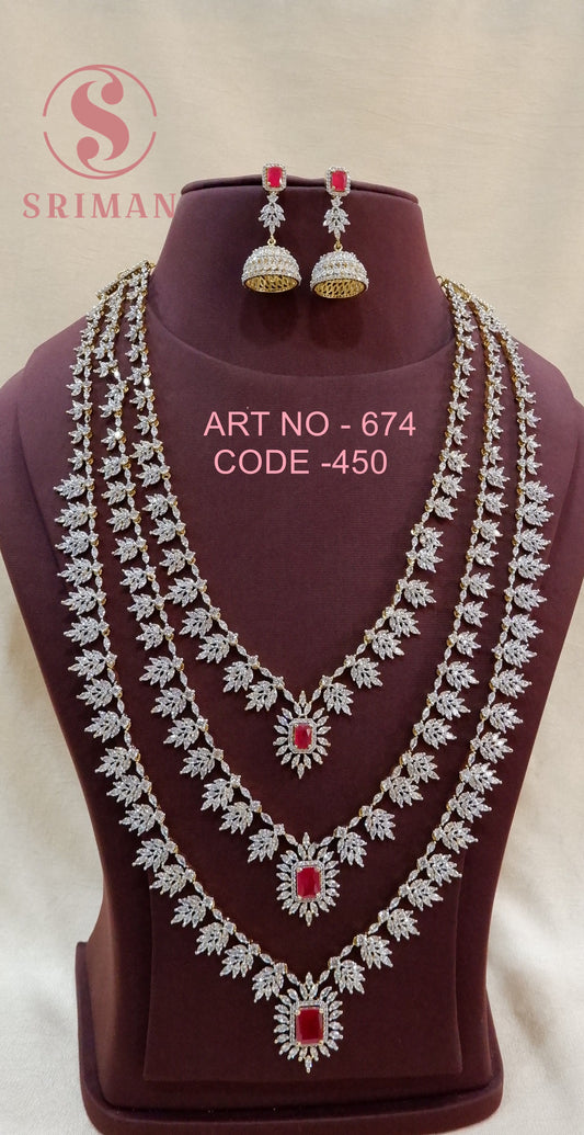 SRIMAN LEAF DESGIN LONG HARM SET