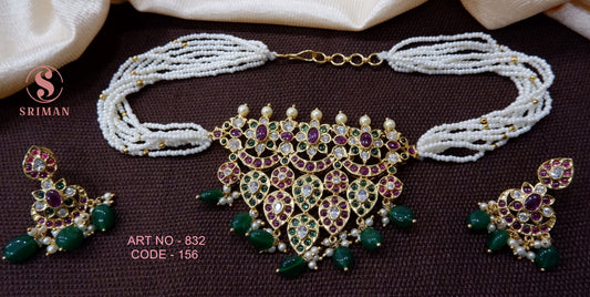 SRIMAN FANCY CHOKER WITH EARINGS