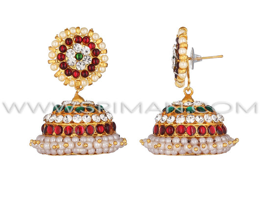 Traditional temple jewellery earrings for classical dance