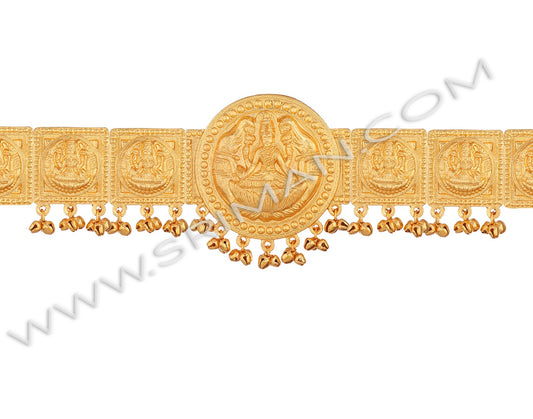 Gold polish vaddanam for classical dance performance
