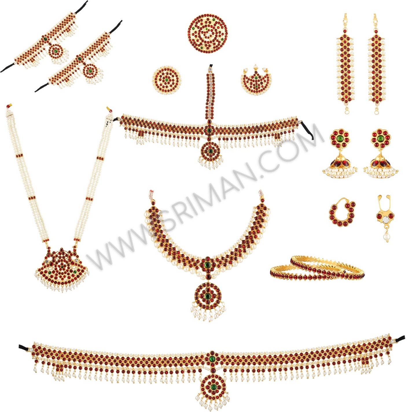 SRIMAN BHARATANATYAM KEMPU JEWELLERY SET