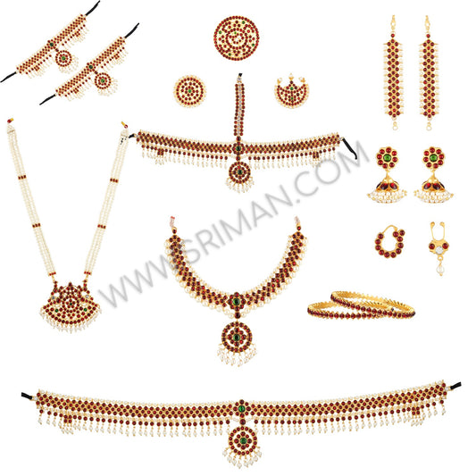 SRIMAN BHARATANATYAM KEMPU JEWELLERY SET