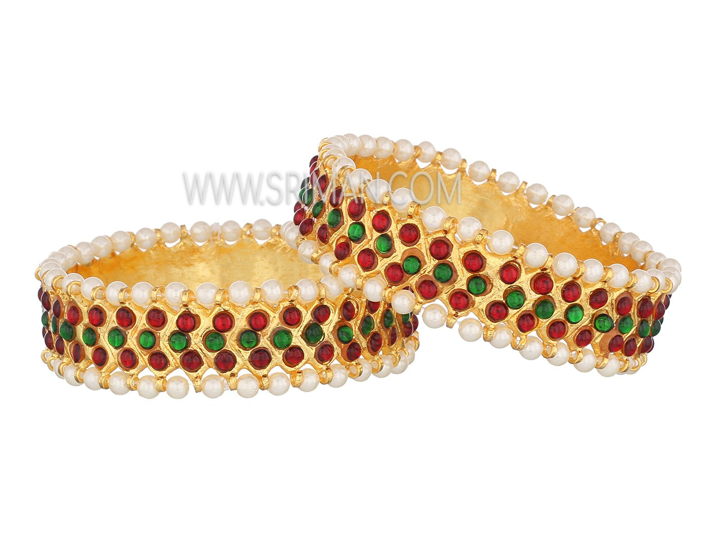 Kempu temple jewellery bangles for Bharatanatyam dance