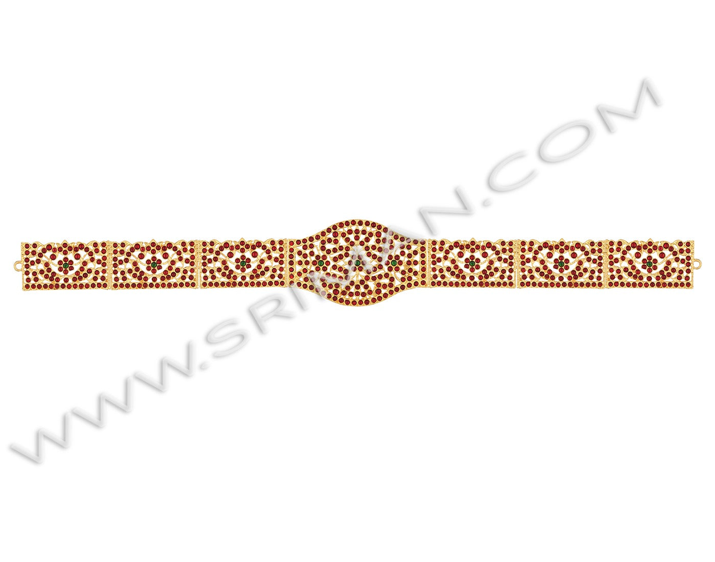 Kempu design waist belt temple jewellery for Bharatanatyam