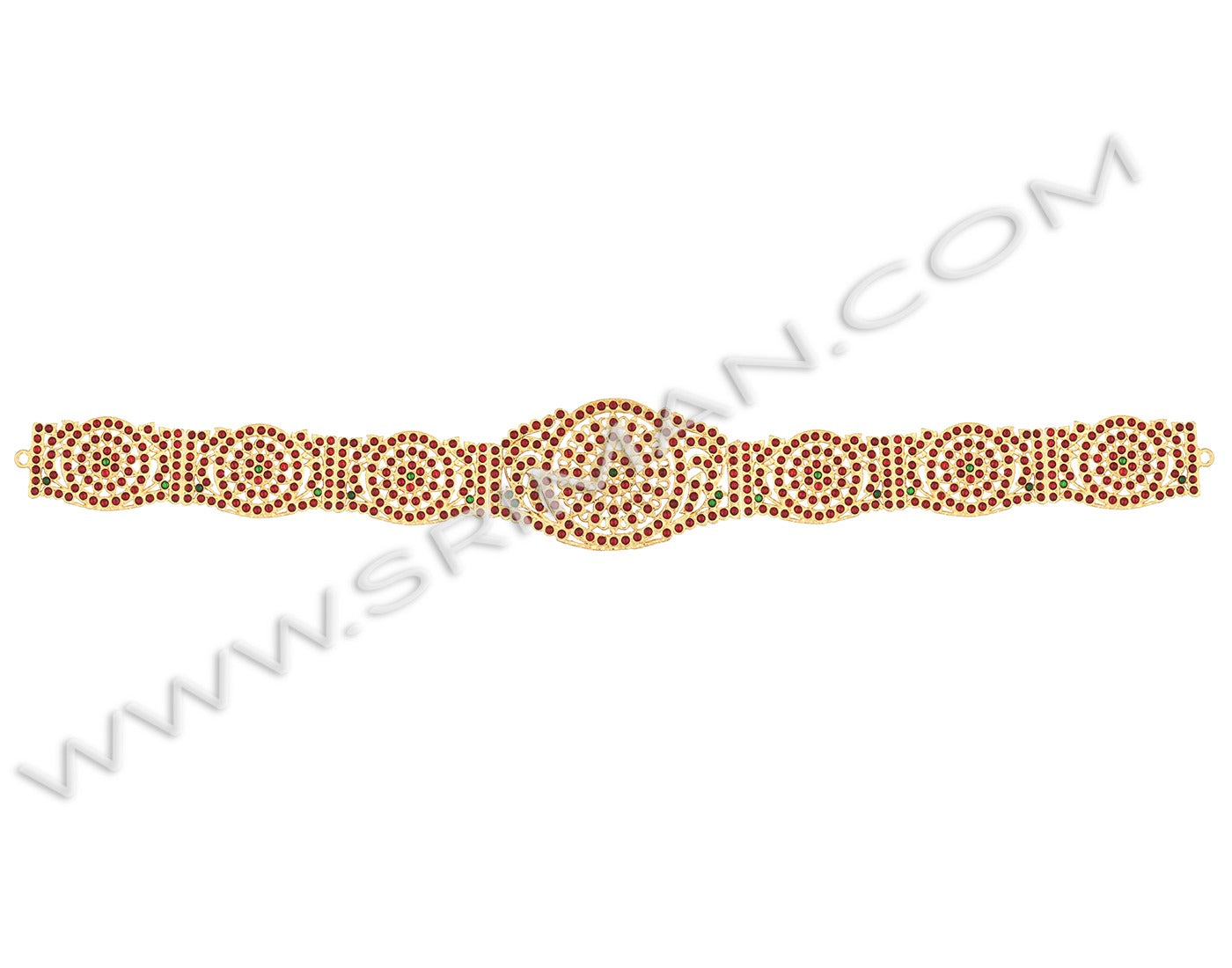 Temple jewellery kempu stones Vaddanam waist belt