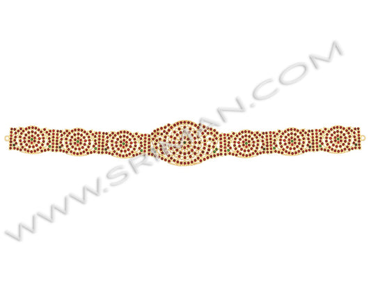 Temple jewellery kempu stones Vaddanam waist belt