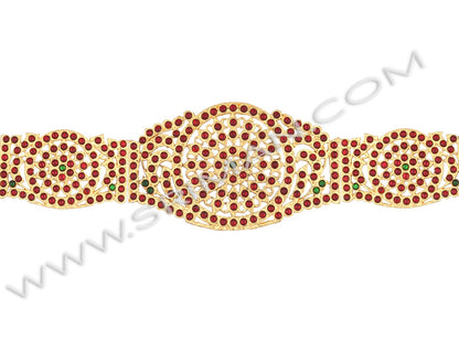 Oddiyanam kempu stones waist belt for dance costume