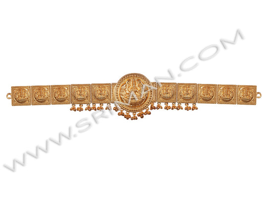 Lakshmi gold waist belt for Bharatanatyam and Kuchipudi 