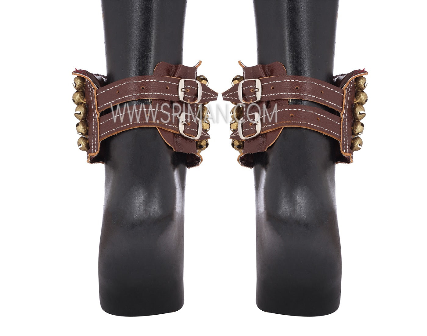 leather ghungroo anklet strap detail