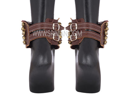 leather ghungroo anklet strap detail