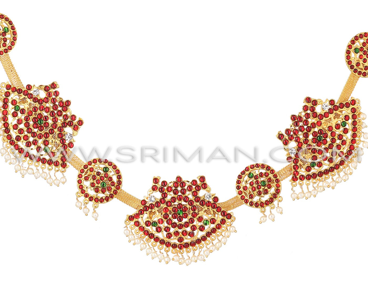 Traditional stone design vaddanam waist belt for classical dance