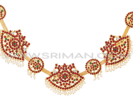 Traditional stone design vaddanam waist belt for classical dance