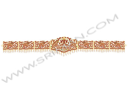 SRIMAN kempu stones waist belt for Bharatanatyam and Kuchipudi