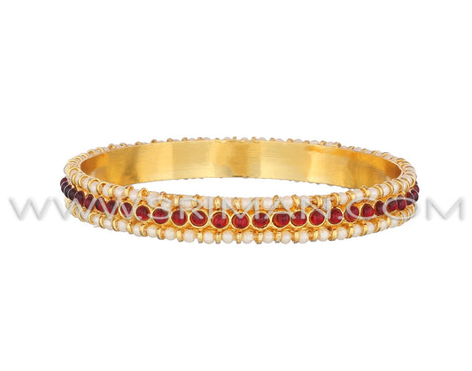 Gold plated Bharatanatyam kempu bangles