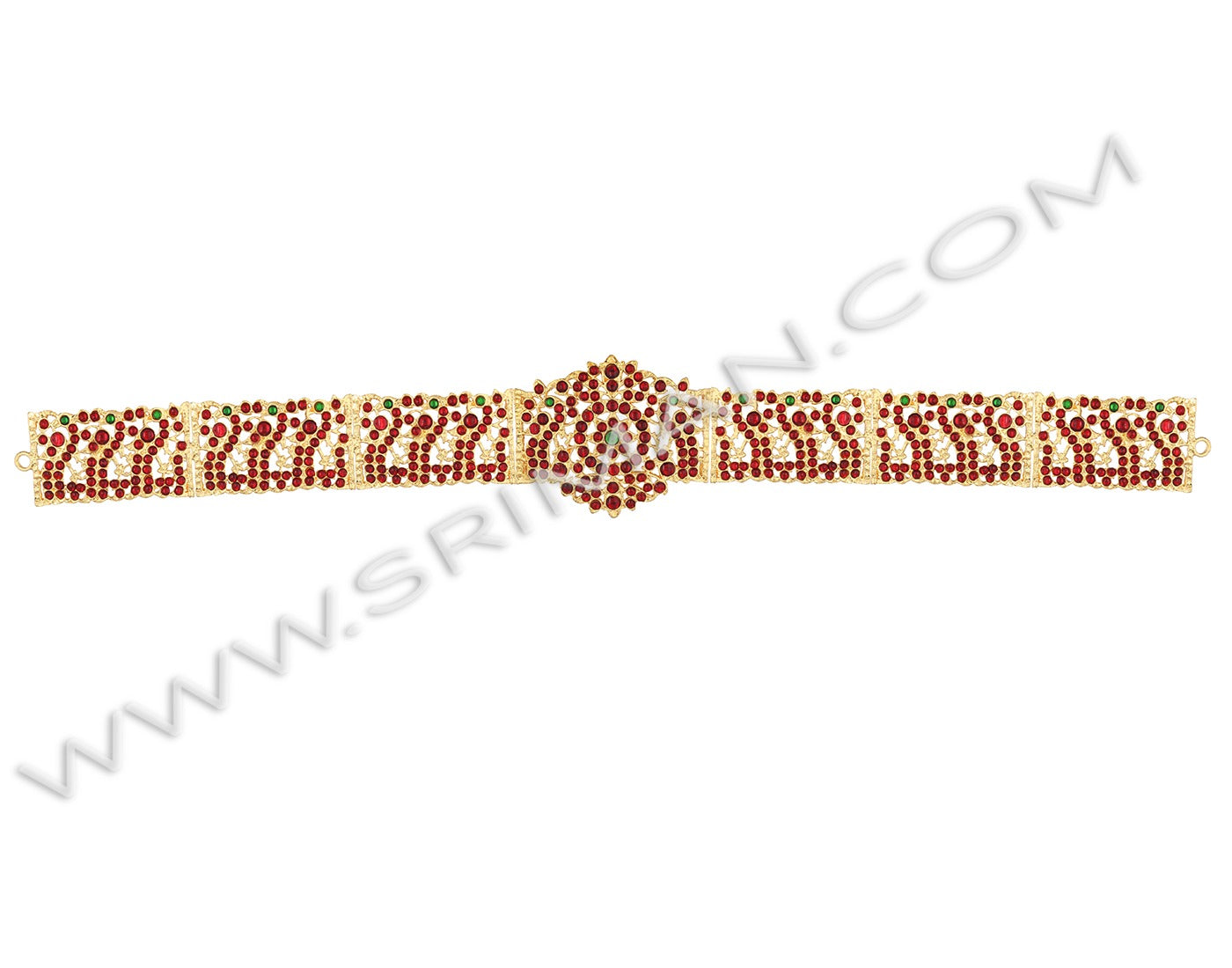 Temple jewellery kempu design waist belt for Bharatanatyam