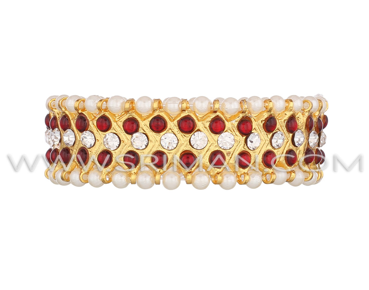 South Indian temple jewellery bangles red white